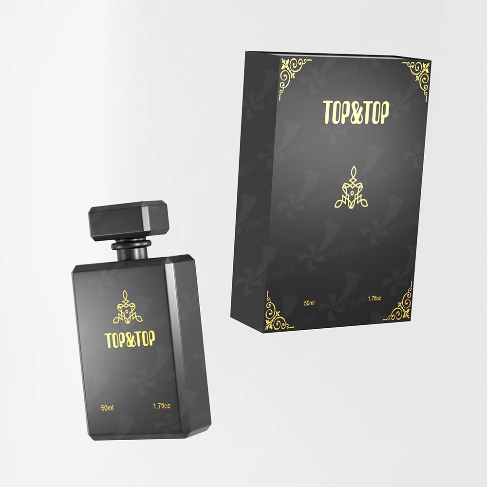 Custom Design square Paper Cardboard Carton Empty Luxury Gift Essential Oil Perfume 30ml 50ml 100ml Bottle  Packaging Box