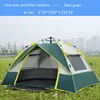 Green Three window Tent + moisture-proof pad 210*150*125cm