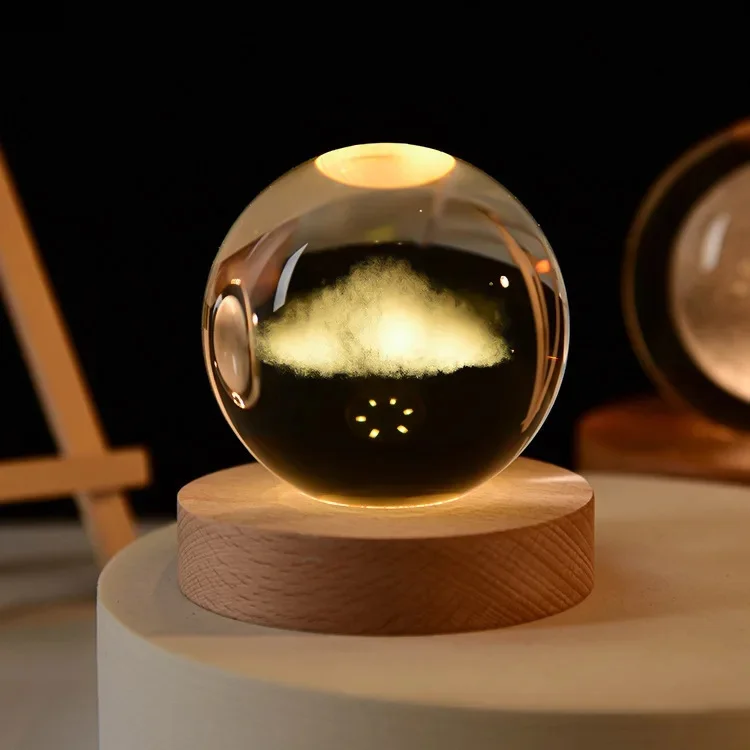 Table Lamp 3d Moon Planet Crystal Moon Night Light Cute USB Lamps for Children Bedroom Decoration Home Night Light