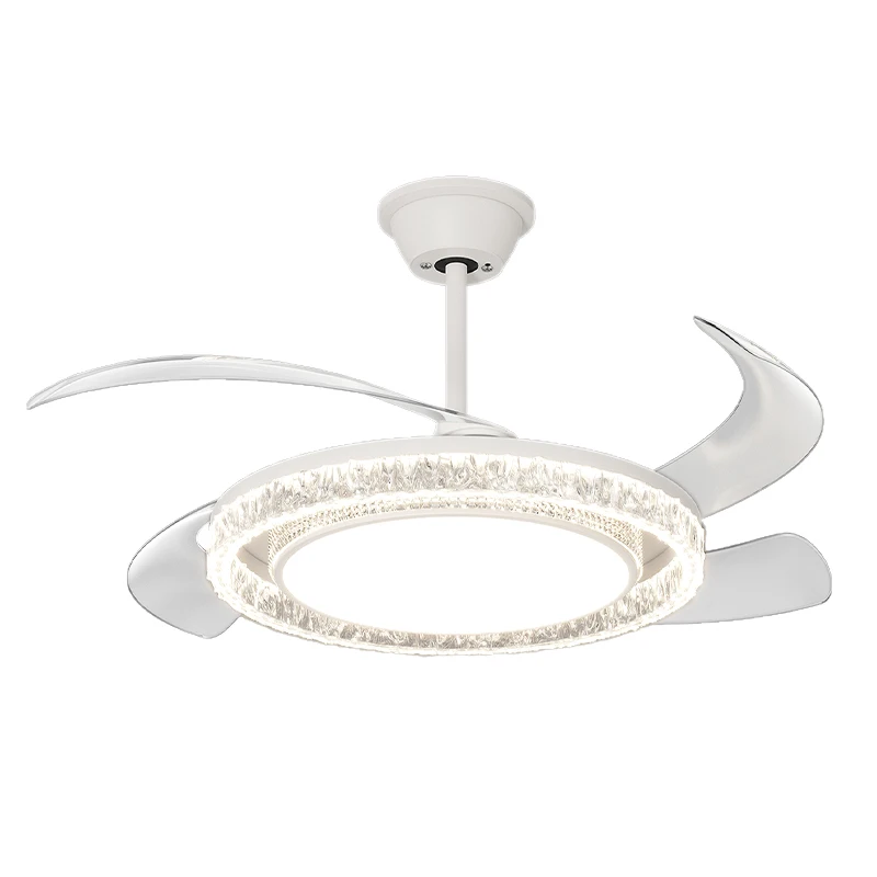 Groothandel Stille, laagbouw, slimme afstandsbediening oprolbare plafondventilator met verlichting voor eetkamer