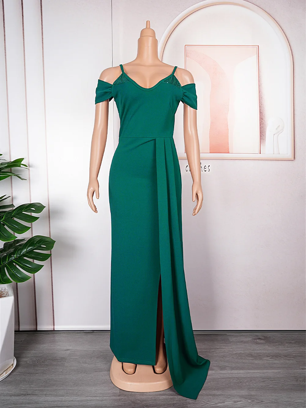 african style bridesmaid dresses Bardot Floral Print A-Line Scuba Foam Midi Dress - Blush main image 1