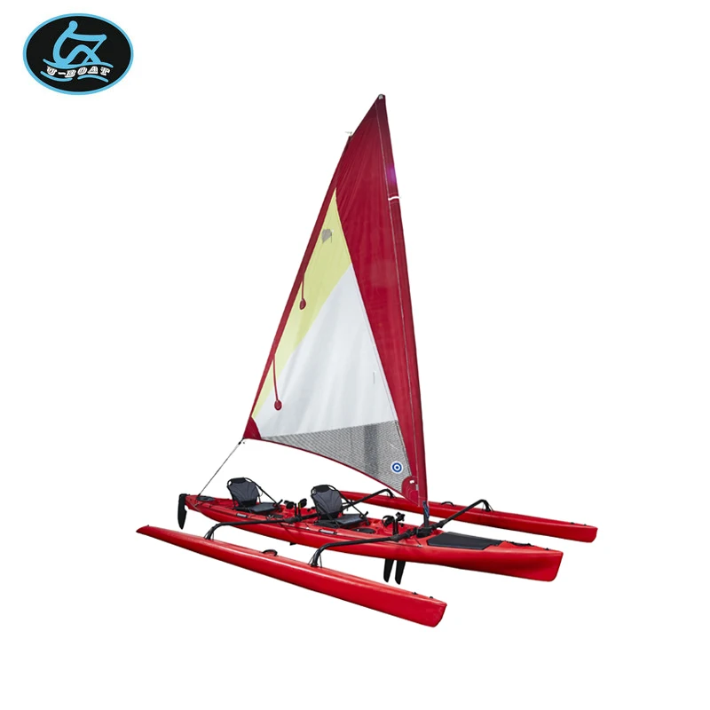 
U-boat 18 ft High quality plastic sailboat with pedal drive with rudder 