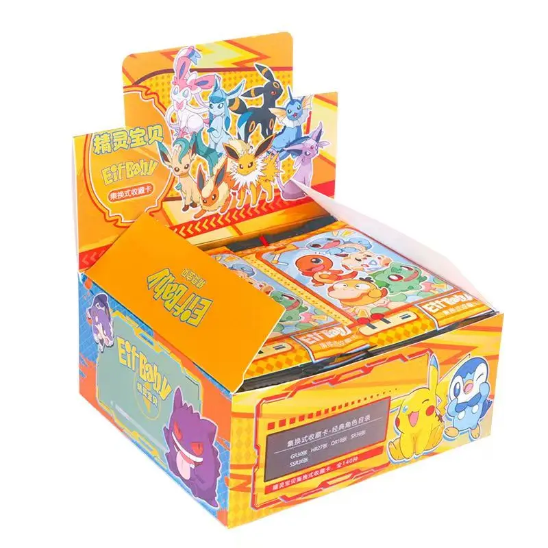 Eif Kids for Pokemon Trading Card Booster for Set Random Pack of Eevee Collectible Anime Game Card Paper Material Gift Toy