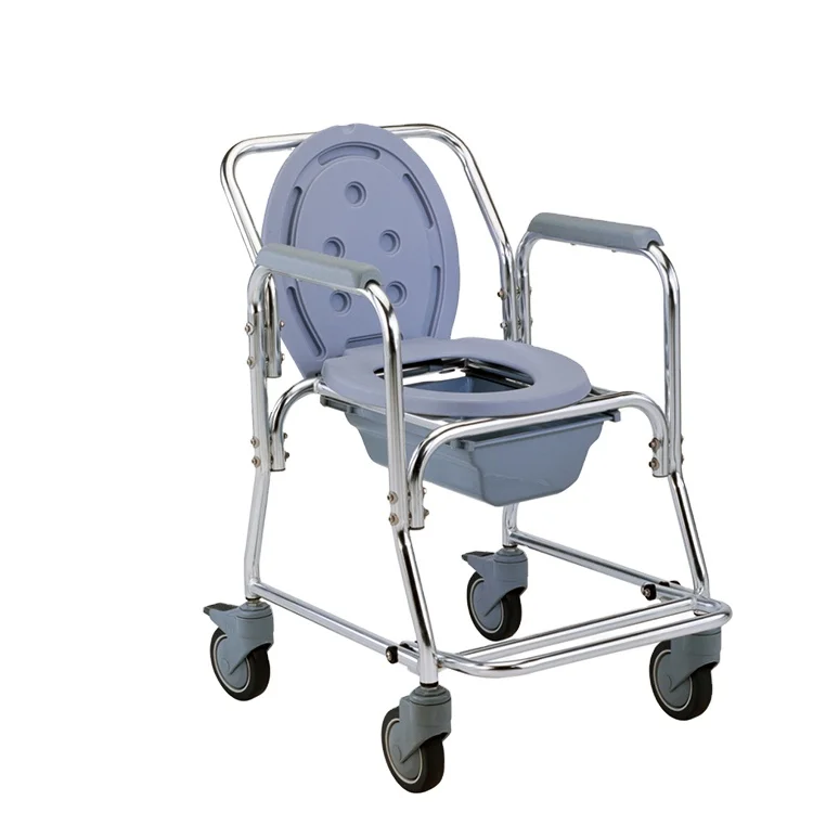 Kaiyang Modern Design KY699L Aluminum Commode Wheelchair With Oxidation Bright Frame