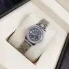 Silver shell black dial women's style