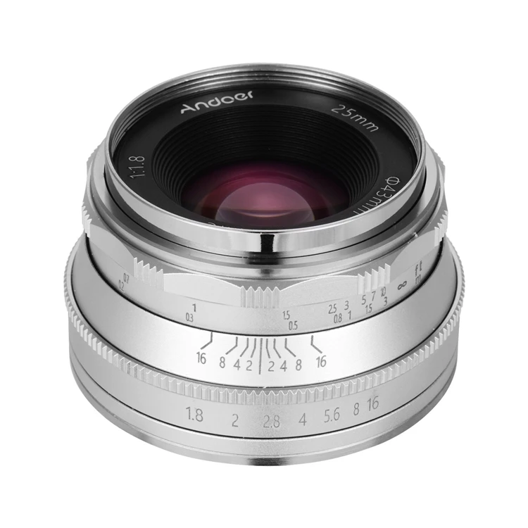 Andoer 25mm F1.8 Manual Focus Lens Large Aperture Compatible with Fujifilm Fuji Cameras