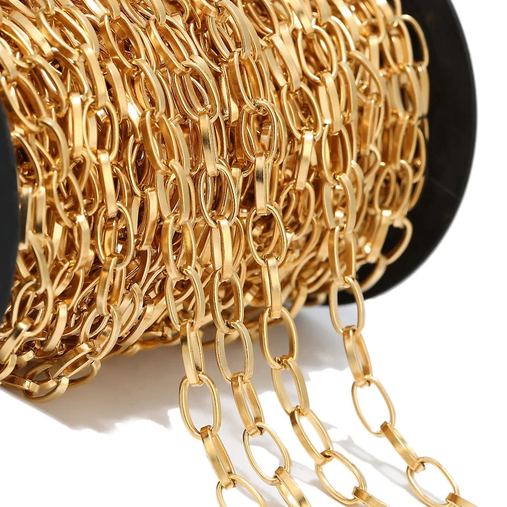 3meter Bulk Oval Rolo Link Necklace Metal Chain for Jewelry Making DIY Findings