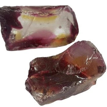Two-color amethyst gemstone crushed stone blocks rough stone material made of rough jewelry