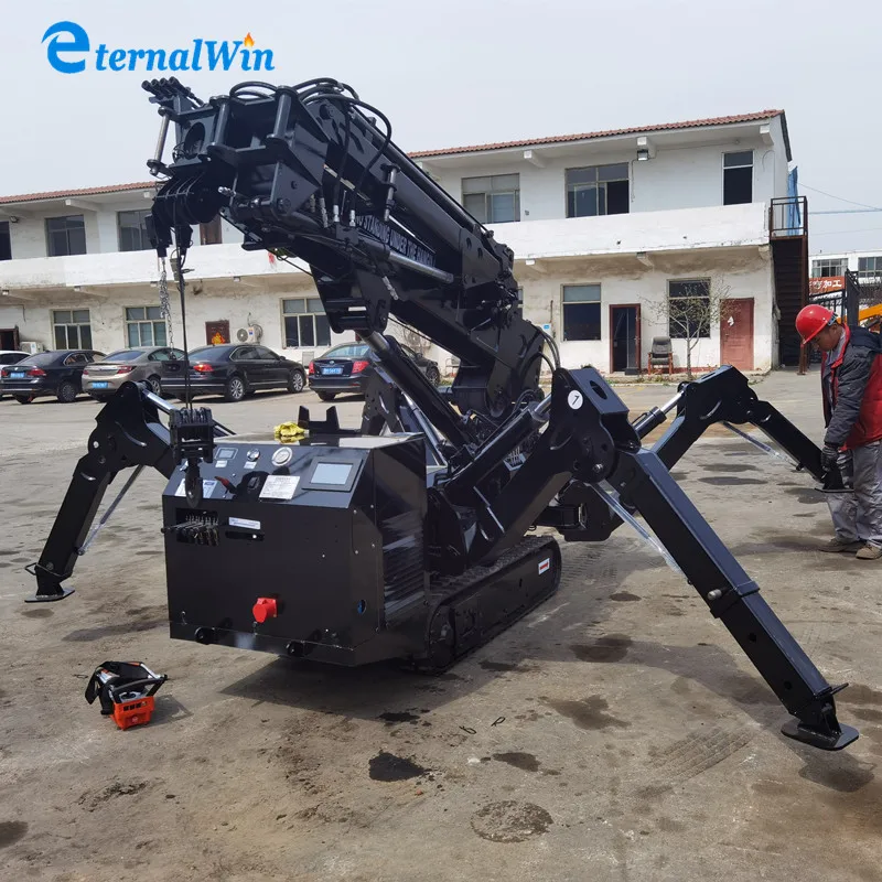 3T 5T Telescopic Boom Mini Crawler Spyder Crane for Sale