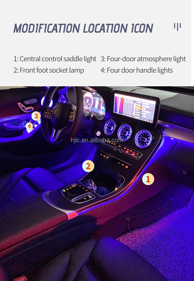 Mercedes Ambient Light Kit W205 / X253 – 64 Farben, LED, RHD UK, 2015–2021