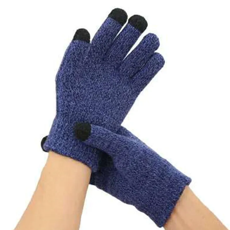 Высококачественные теплые велосипедные перчатки с сенсорным экраном, вязаные и нескользящие, подходят для мужчин и женщин зимой на открытом воздухе