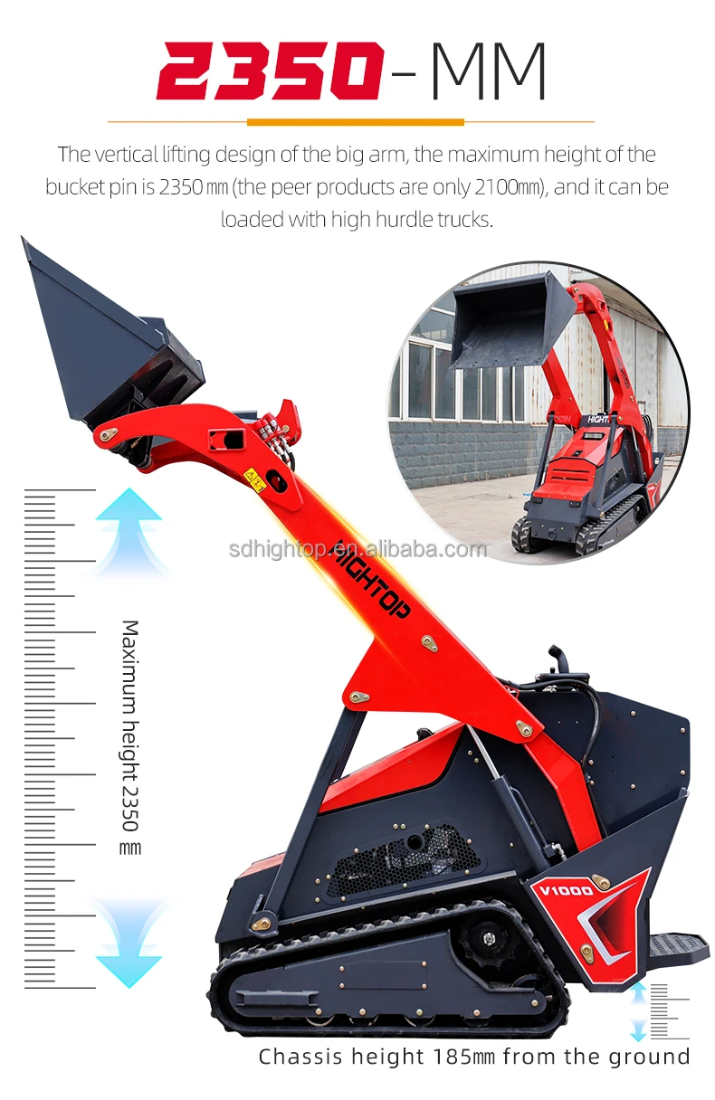 Construction Equipment 500kg Mini Skid Steer Loader Front End Loader