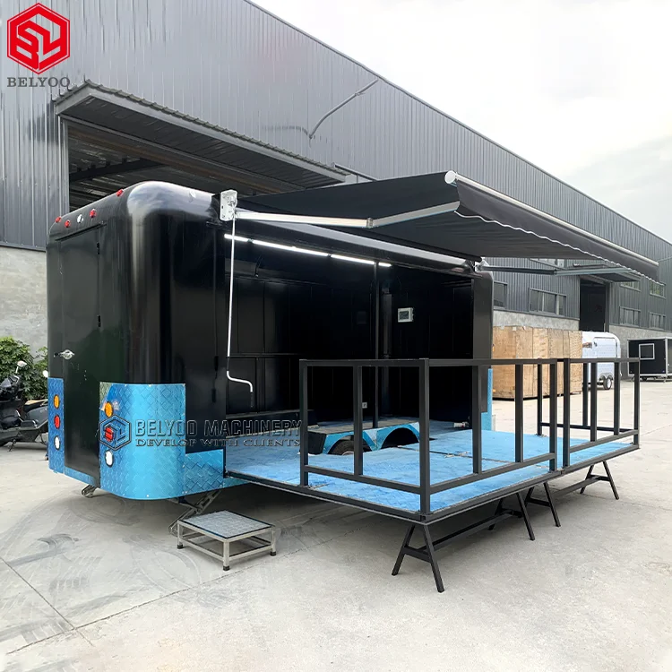 Custom Functional Mobile Stage Trailer Outdoor Events Advertising Digital Led Screen Billboard Food Trailer for Sale