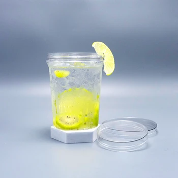 220ml 380ml 480ml 500ml Transparent cold drink disposable plastic pet cup series with lid pet plastic cups