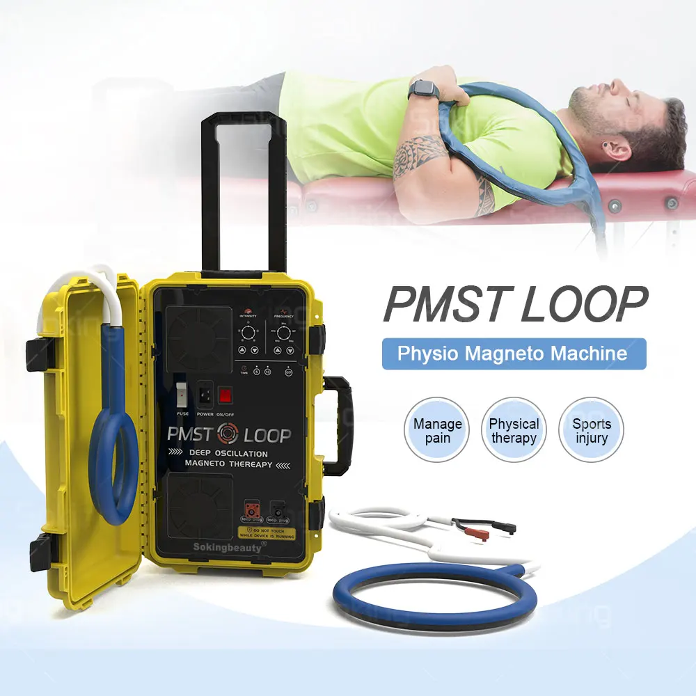 Pulsed Electromagnetic Fields Therapy Device PEMF Physiotherapy Machines PMST LOOP Include Butterfly Loop 6000GS