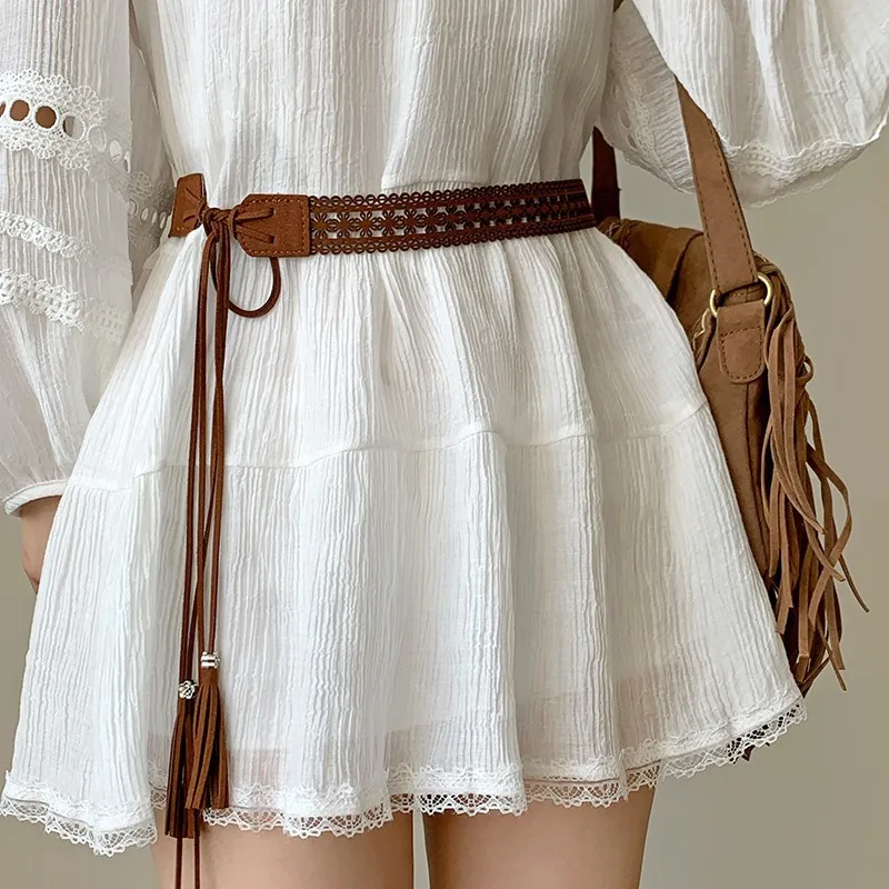 bohemian belts for dresses Biezeib Boho Belt for Women Braided Ethnic Pattern Belts Bohemian Woven Waist Belts for Dresses