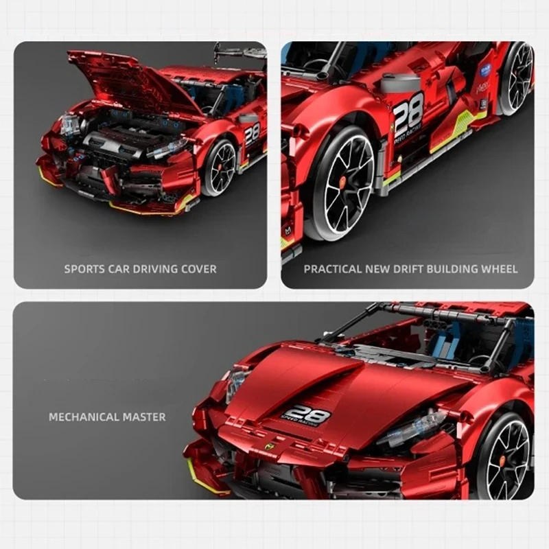 IM.MASTER 9828-2 MOC Technical RC Racing Sports Car 2202pcs