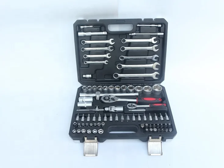 Tool Sets Professional Mechanic Chrome Vanadium Spanner 82pcs Socket Wrench Tool Kit