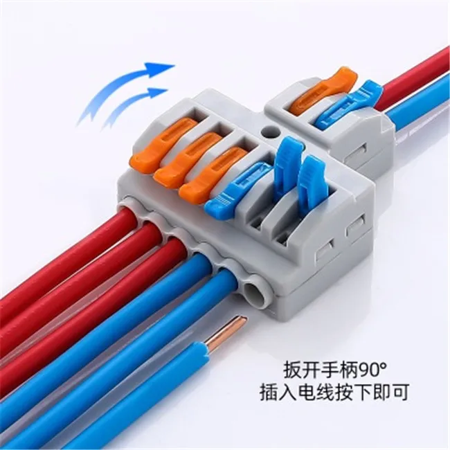 IP66 Waterproof KV426 2in 6Out Terminal Blocks Quick Electrical Cable Wire Push-in Connector 32A Current PA66 Plastic Connector