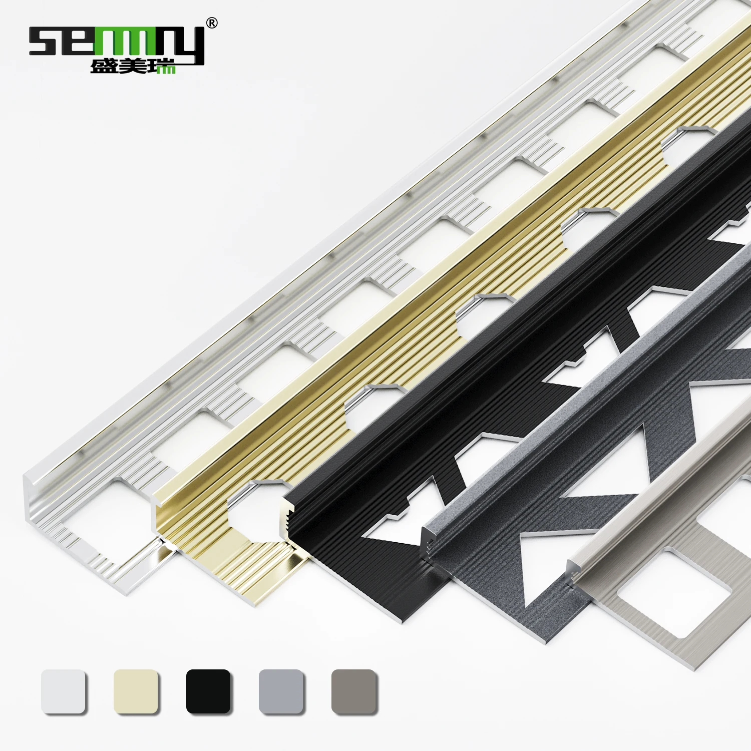 Tiling Trims for Wall L Lines Interior Cutting Floor Accessories Black Aluminum Profile Balcony Thin Tiles Tiling Trims