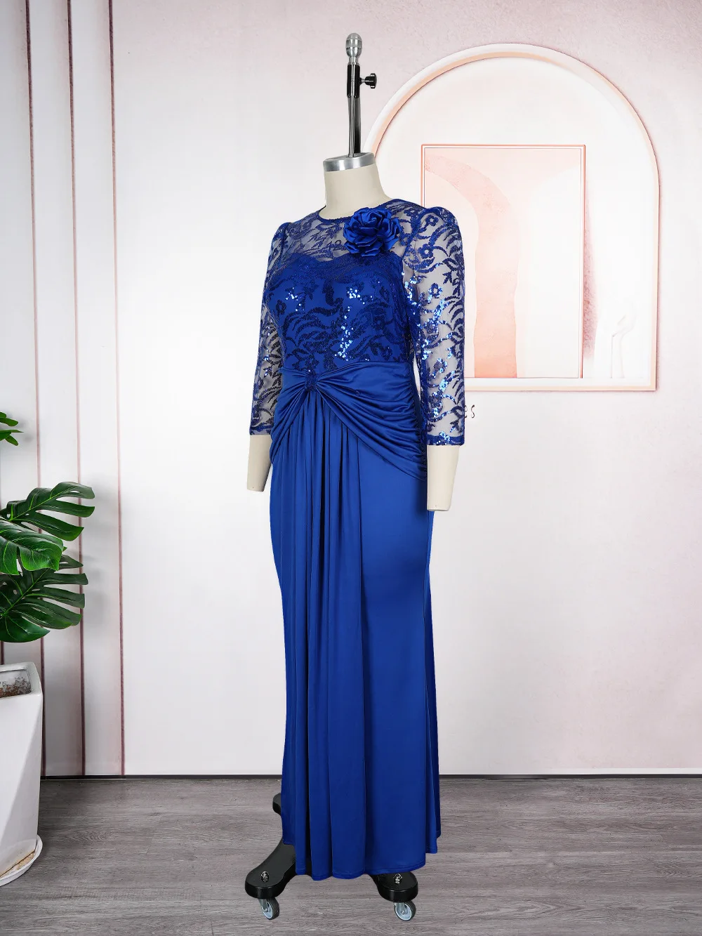 women's light blue formal dress Royal Blue Long Sleeves Maxi Dress,Sexy Bodycon Evening Dress Y4100 –  Simplepromdress