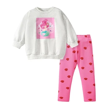 Brumi cross-border European and American girls hoodie set in children's autumn children's cute long-sleeved children's set set