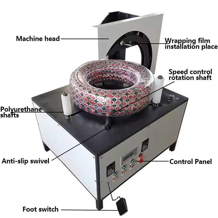 Automatic Horizontal Tire Baler Wire & Cable Hose Wrapper Machine Stretch Film Wrapping Machine