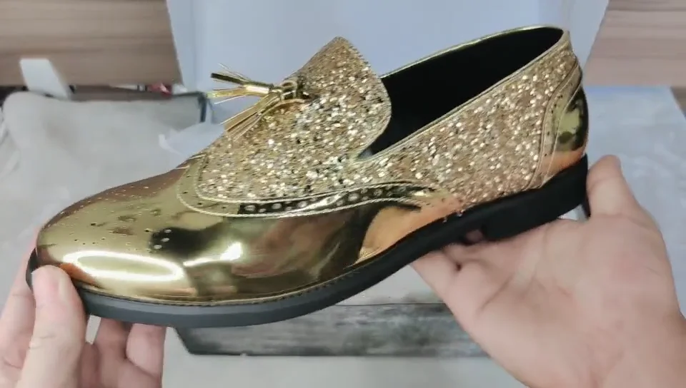 Glitter Gold Dress Shoes Mens Buy House Of Pataudi Men Embellished