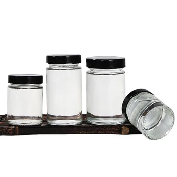 Inksworld Wholesale Hot Sale Factory Supplying Transparent Glass Jars Kitchen Food Clear Glass Storage Bottles With Screw Lid