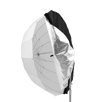 Godox UB-130D 130cm White Parabolic Reflective Transparent Soft Umbrella Studio Light Umbrella with Black Silver Diffuser Cover detail image