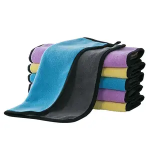 Hot Selling Microfiber Knitted Car Cleaning Cloth 600GSM Quick-Dry Hand Towel for Car Washing Solid Color