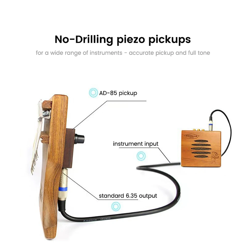 Adeline Ad85 Guitar Pickup Preamp Amplifier No Drilling Folk Guitar