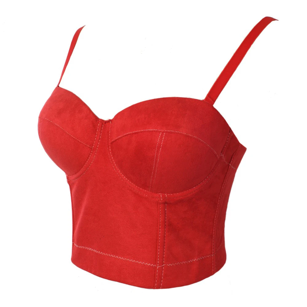 Chaorong Brand Faux Suede Leather Boho Hippie Corset Bralet Women