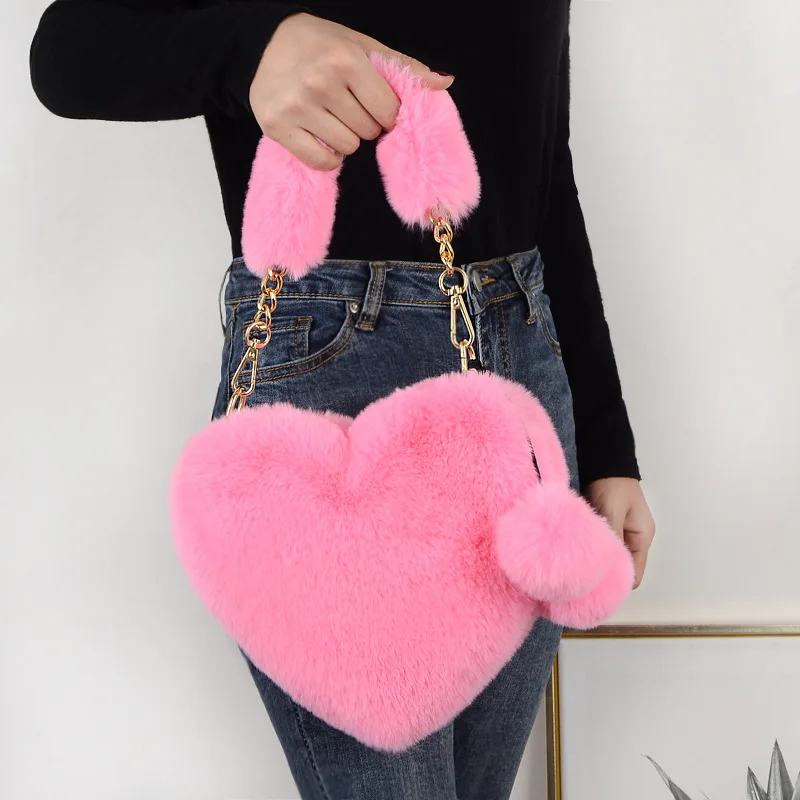 Wholesale New Trendy Popular Girls Cute Pink Plush Love Ladies Purses Tote  Bag Fluffy Heart-shaped Fur Women Clutch Handbags - Buy Women Hand Bags  Handbags,Women's Trendy Handbags,Clutch Handbag Product on 