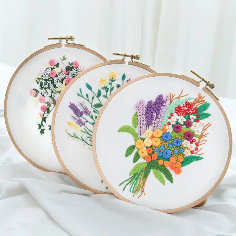 DIY Handcrafted Chinese Bouquet Embroidery Kit Beginner