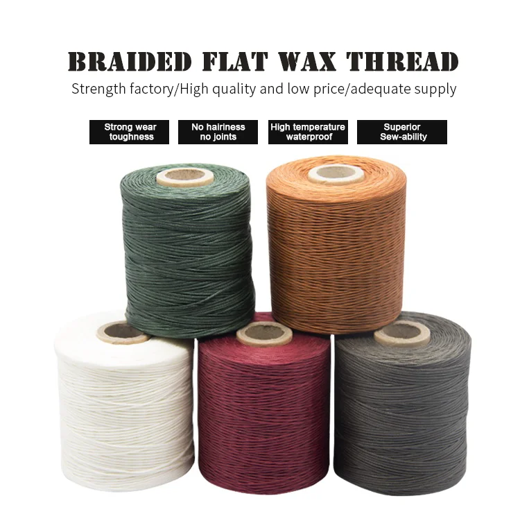 product factory supply 10mm 12mm customized colors leather sew industrial waxed weaving thread-1