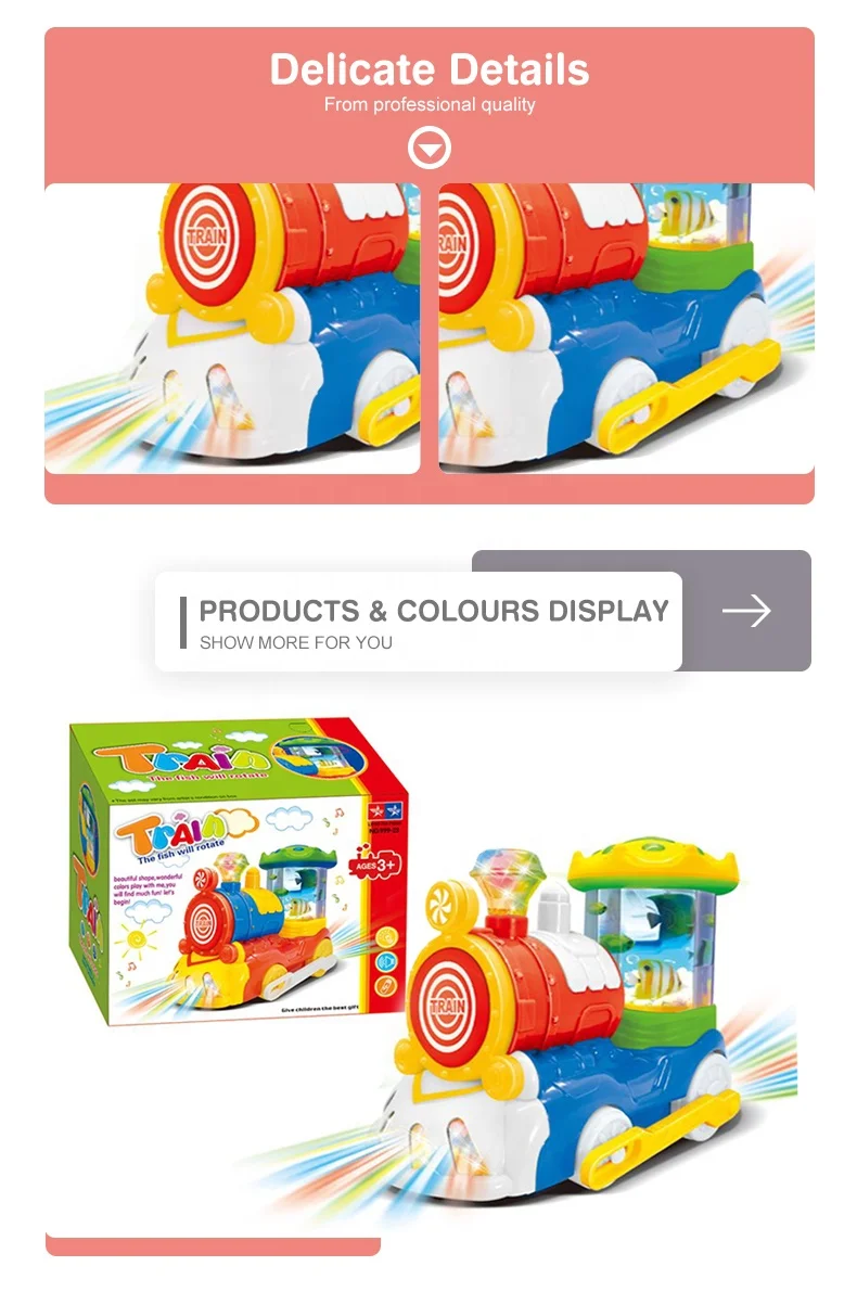 Electric Plastic Toy Train with Music and Light