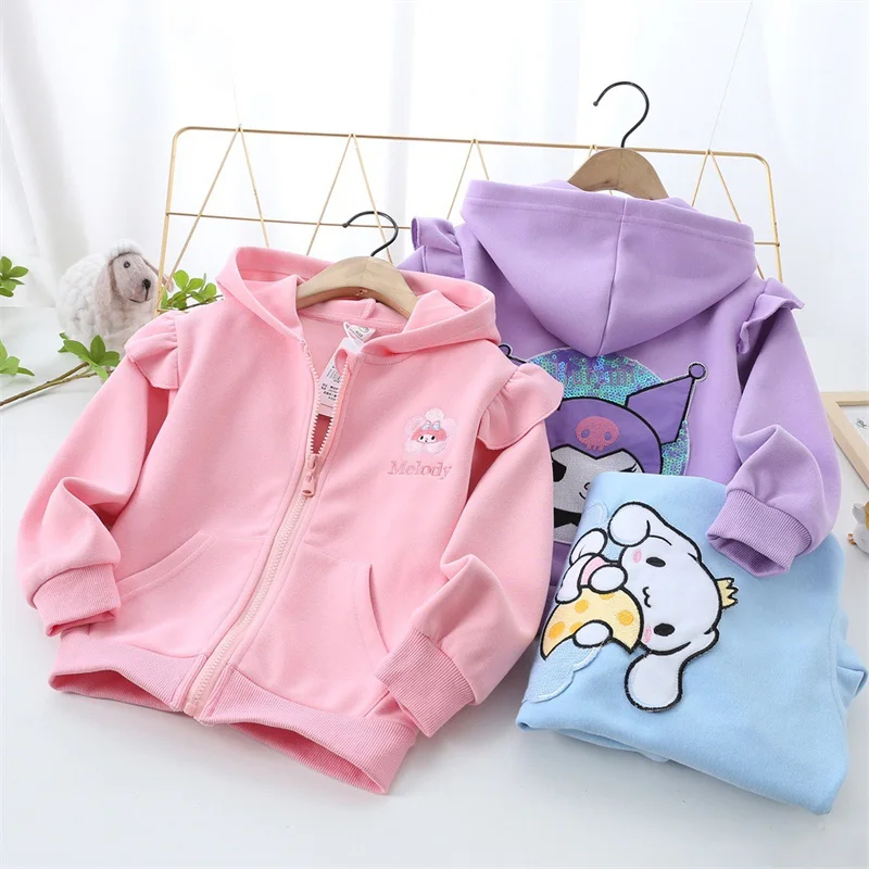 Sanrio Anime Hoodie Kawaii Mymelody Cinnamoroll Kuromi Cartoon Jackets ...