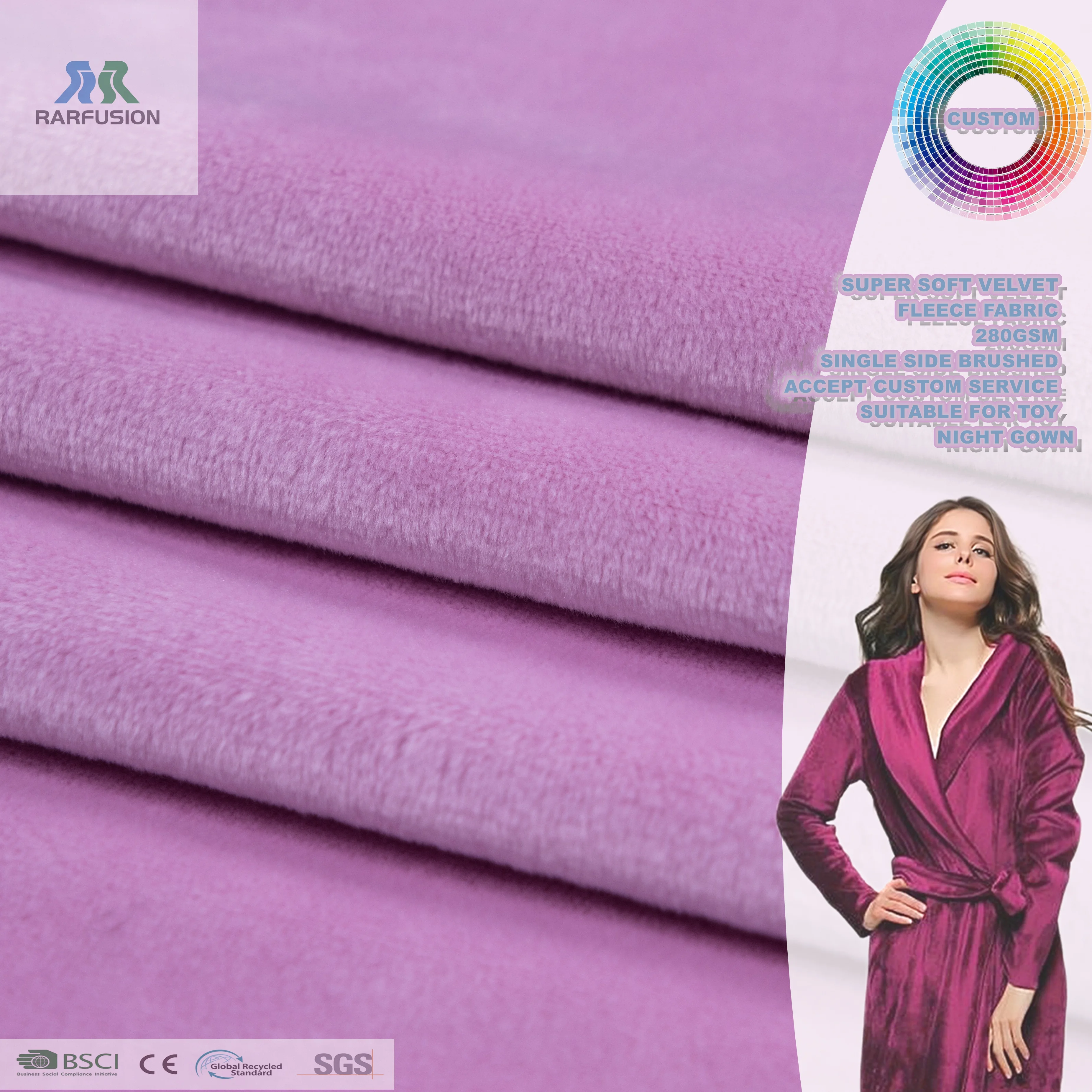 2024 New Style Factory Customized Wholesale Knitted Fabric Super-Soft Velvet Fabric for Garment Bedding Blanket