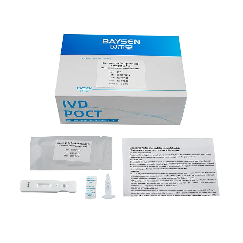CE Approved  Blood test  Glycosylated Hemoglobin A1c (HbA1c)  Diagnostic Rapid test Kit