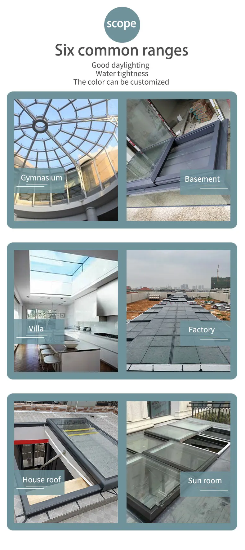 Custom Skylight Window Roof Windows Skylights Aluminum Alloy