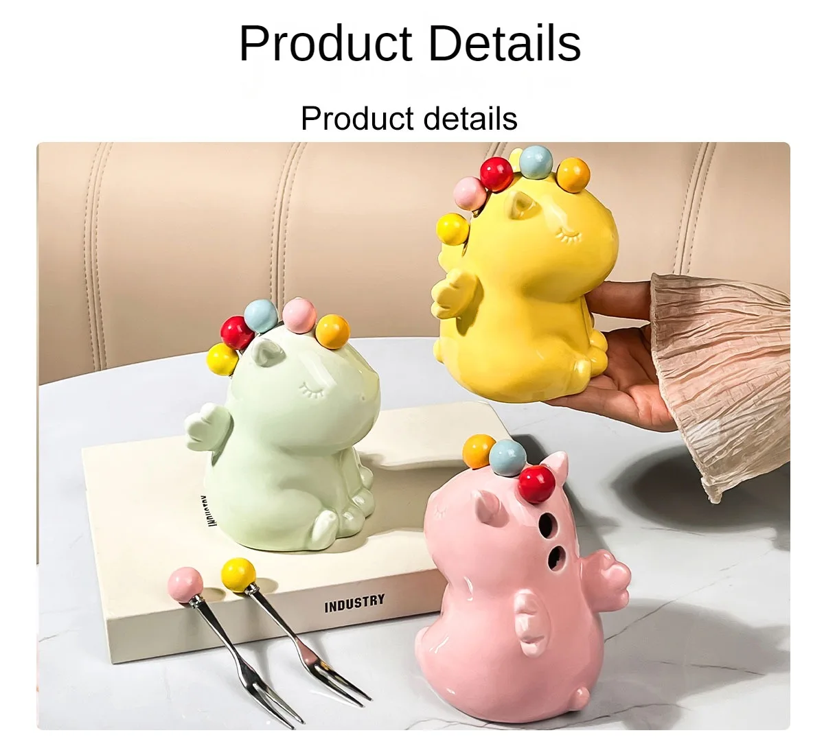 Nordic Style Unicorn Fruit Fork Storage Dinnerware Jar
