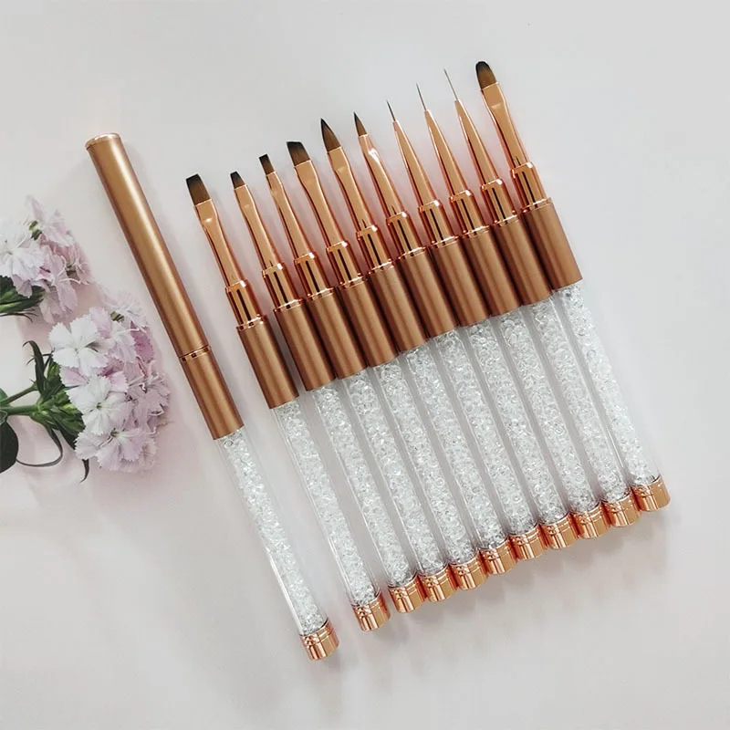 Оптовая продажа заводская цена ручки для рисования ногтей инструменты профессионального дизайна бесплатный образец набор кистей с пробными этикетками