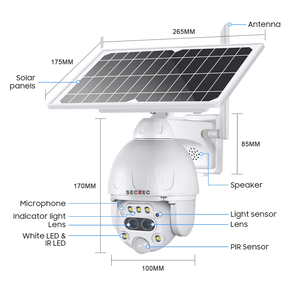Dual Lens 12X Zoom 6W HD 3K 6MP 4G Solar Security Camera With Sim Card Metal Casing CCTV PTZ Security Outdoor Solar IP Camera