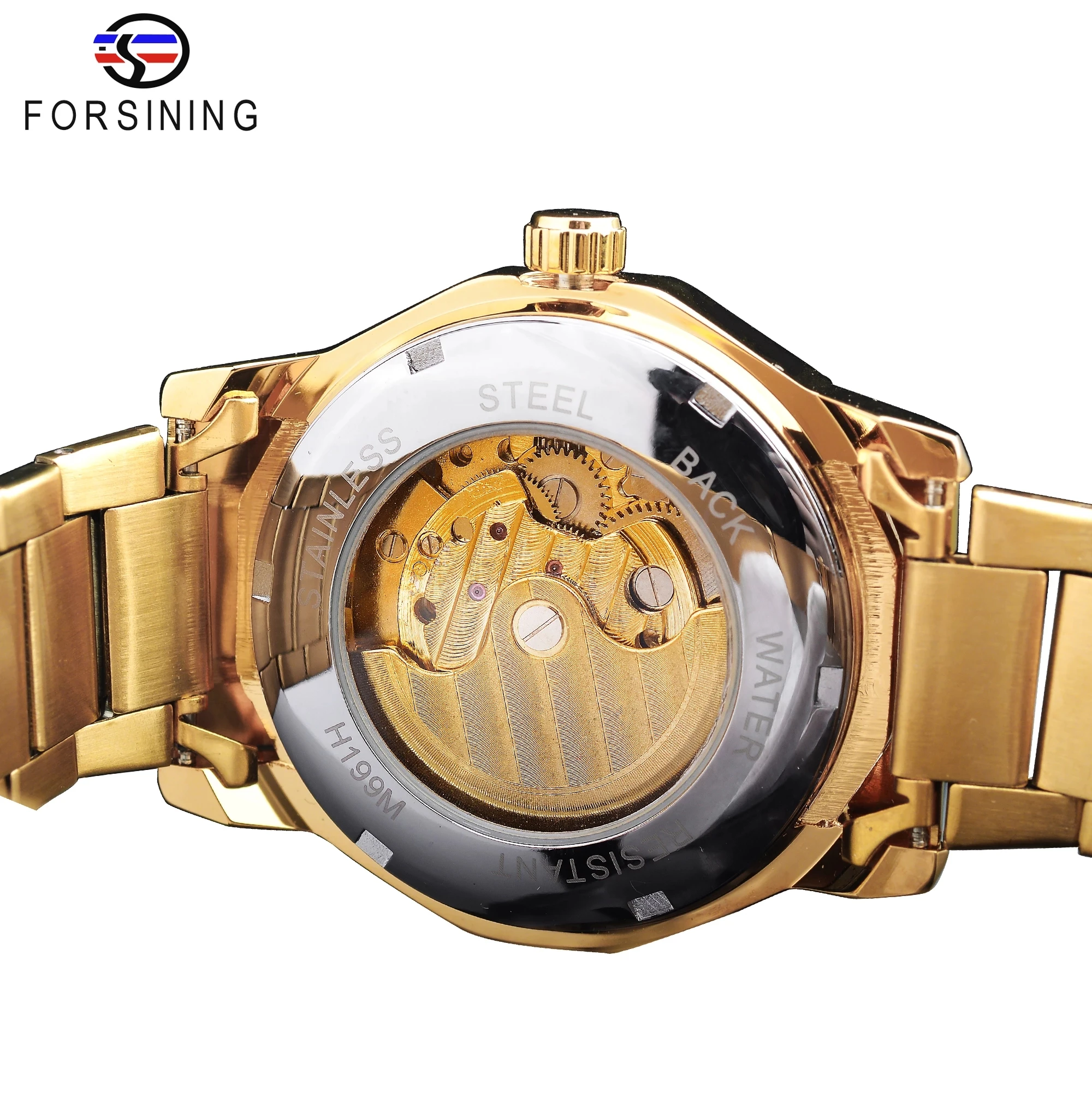 Forsining 2025 New New Tourbillion Design Mens Luxury Business Golden Automatic Mechanical Skeleton Wrist Watch Male Clock