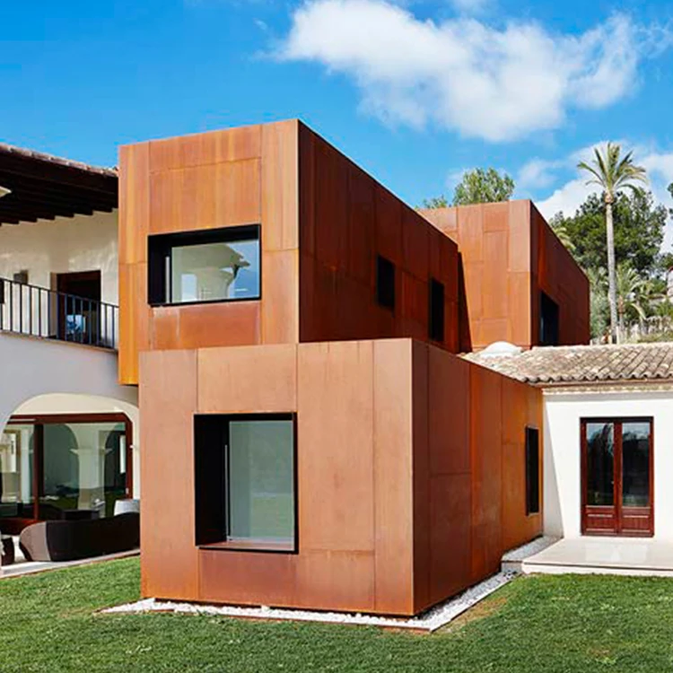 Modern Steel Cladding Design Facade Curtain Wall Corten Steel Sheeting