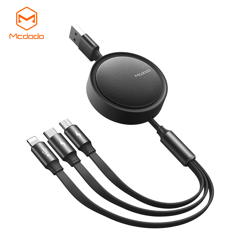 
Mcdodo 3A зарядный кабель 3 в 1 Light-ning + Micro + Type C для передачи данных, мульти зарядное устройство мульти USB Выдвижной зарядный кабель 
