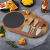 Acacia wood slab cutlery cheese board