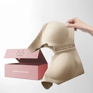 Seamless Factory Reusable Wireless Comfort Wireless Bra for Women Full Coverage with Front Closure Plus Size Cup Logo