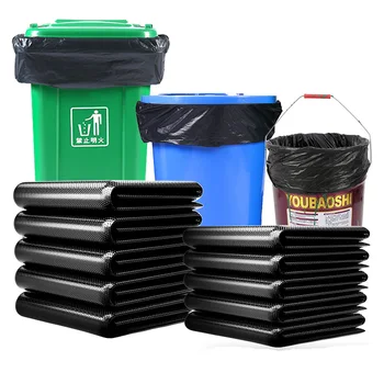 50 Gallon Heavy Duty Black Trash Hdpe Garbage Bag Waterproof Bin ...